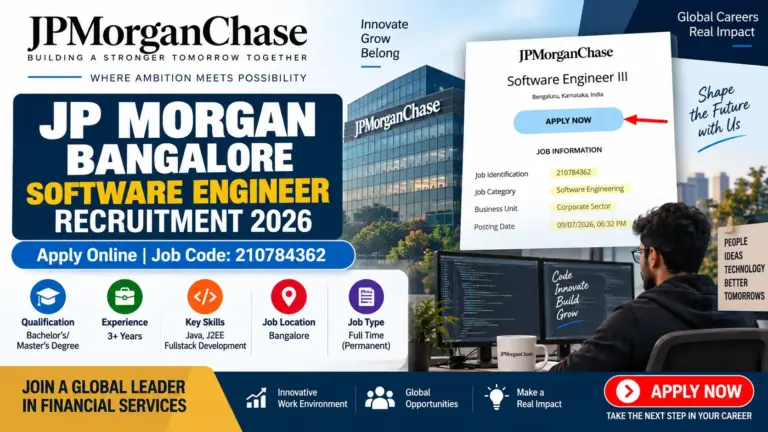 JP Morgan Bangalore Software Engineer Recruitment 2026