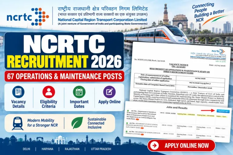 NCRTC Recruitment 2026 Apply Online