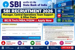 SBI Manager Recruitment 2026