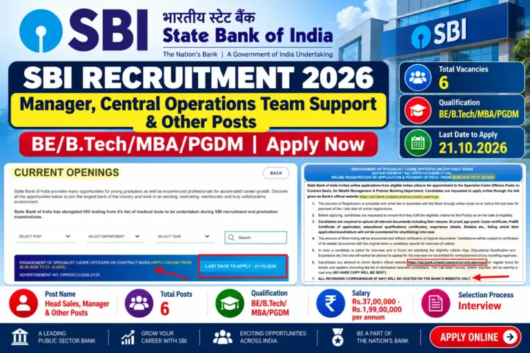 SBI Manager Recruitment 2026