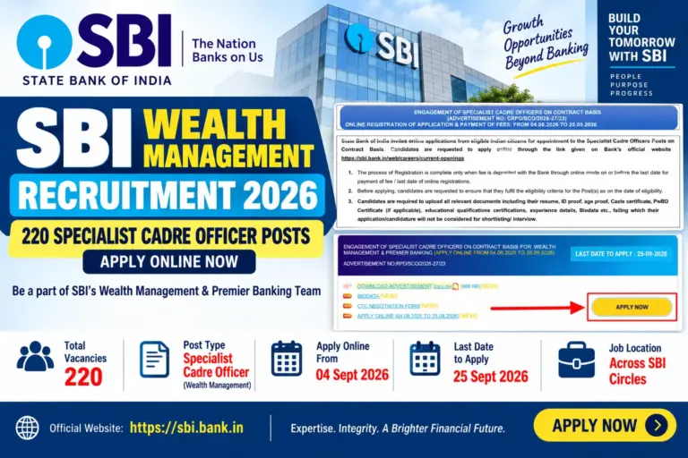 SBI Wealth Management Recruitment 2026