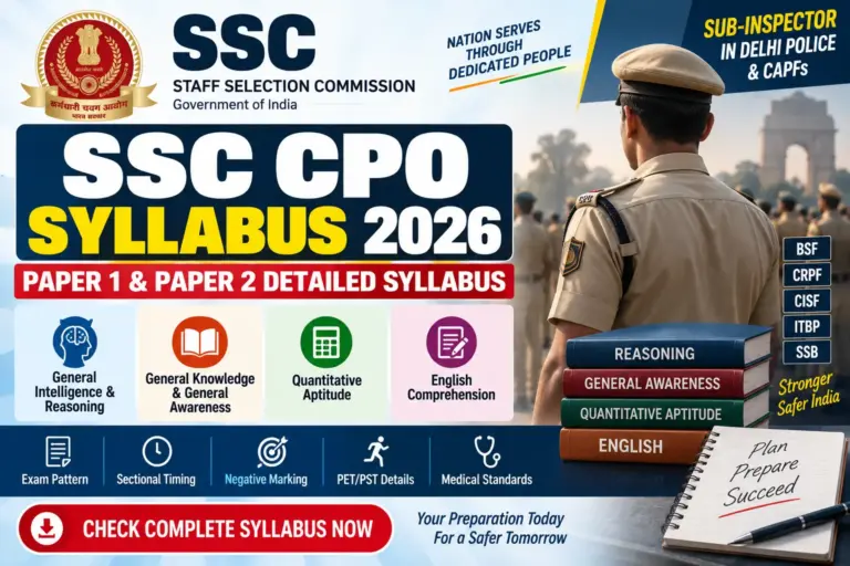 SSC CPO Syllabus 2026
