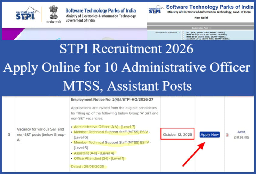 STPI Recruitment 2026 Apply Online