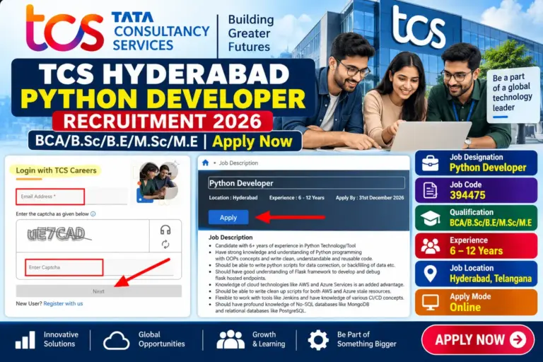 TCS Hyderabad Python Developer Recruitment 2026