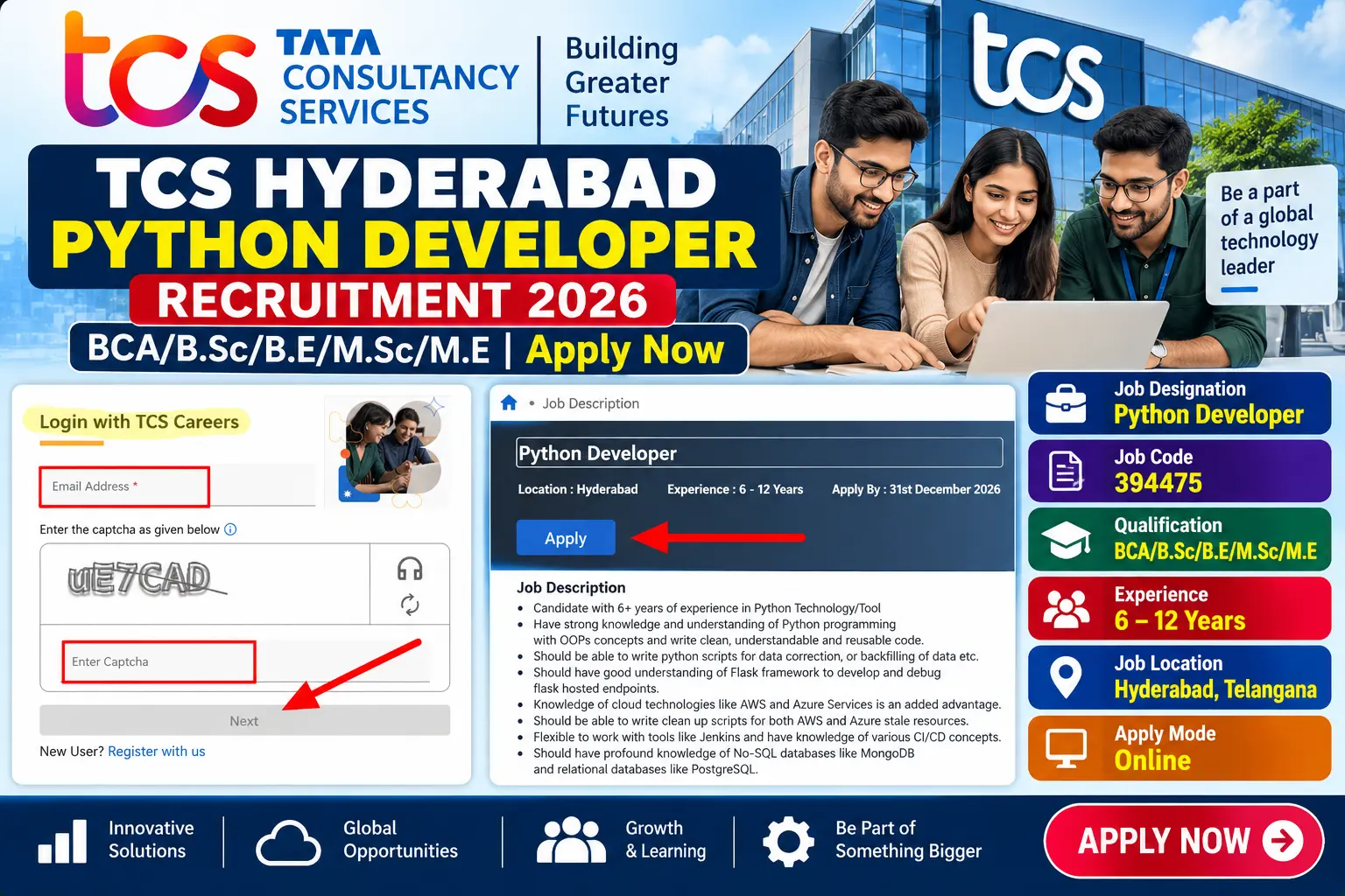 TCS Hyderabad Python Developer Recruitment 2026