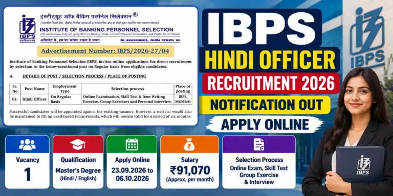 IBPS Hindi Officer Recruitment 2026