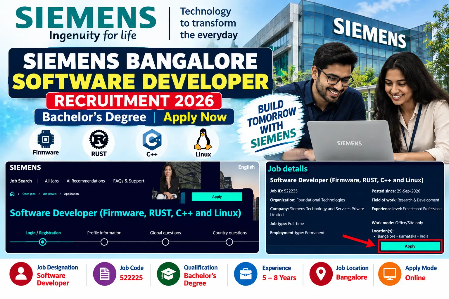 Siemens Bangalore Software Developer Recruitment 2026
